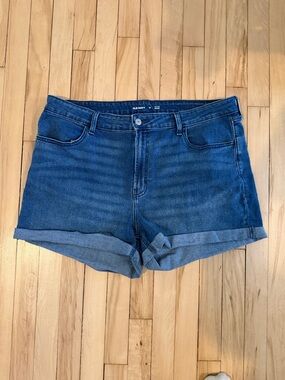 Old Navy Dark Blue Cuffed Denim Shorts